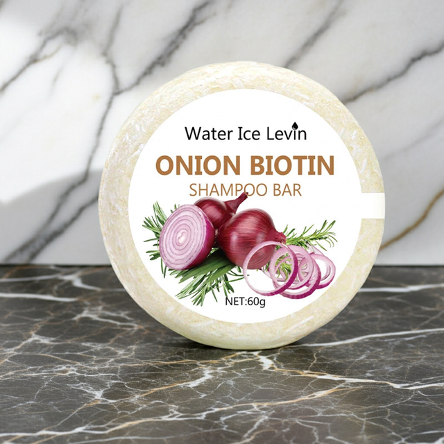Onion & Biotin Shampoo Soap 60g bar for cleansing hair, supporting scalp care, and daily shampoo use.