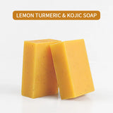 ONNYJOY Turmeric & Kojic Acid Whitening Soap two bars labeled for daily brightening cleansing.