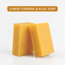 ONNYJOY Turmeric & Kojic Acid Whitening Soap two bars labeled for daily brightening cleansing.