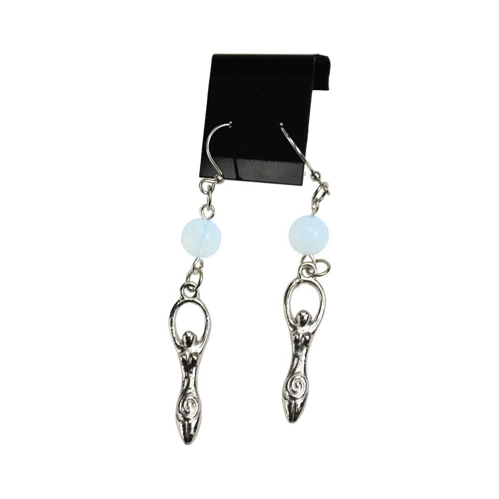 Opalite Goddess earrings for symbolic jewelry, everyday wear, and gift giving.