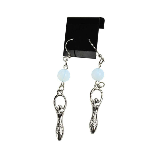 Opalite Goddess earrings for symbolic jewelry, everyday wear, and gift giving.