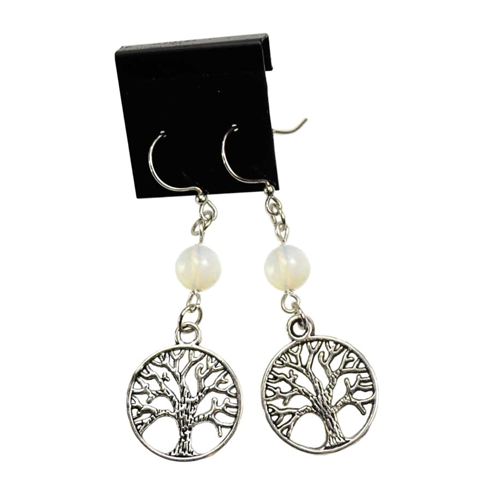 Opalite Tree of Life earrings for symbolic jewelry, everyday wear, and gift giving.