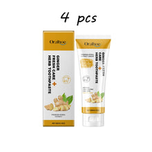 Oralhoe Ginger Herbal Toothpaste box and tube packaging front view for natural herbal oral care.