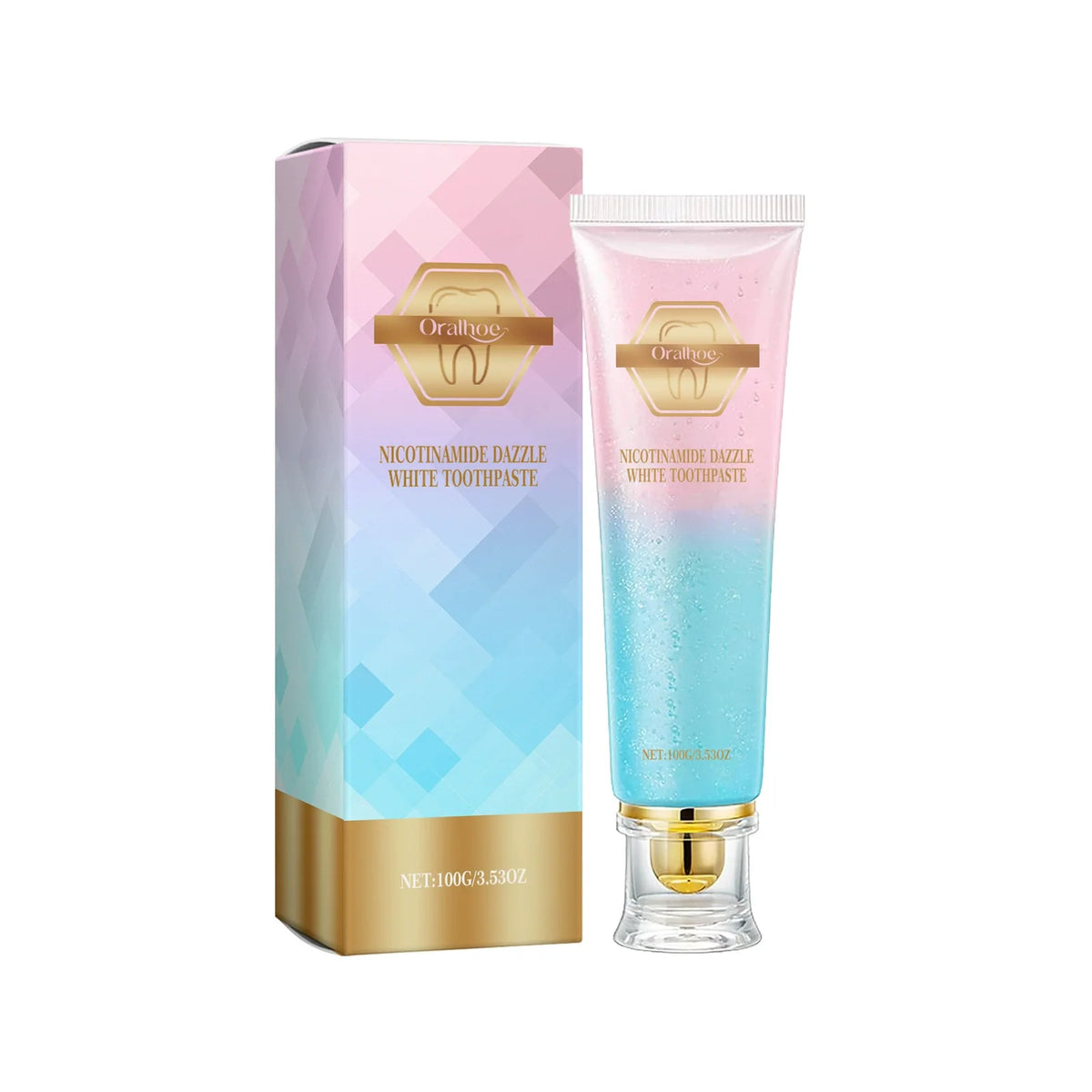 Oralhoe Nicotinamide Teeth Brightening Toothpaste 100g tube front view for daily brightening care.