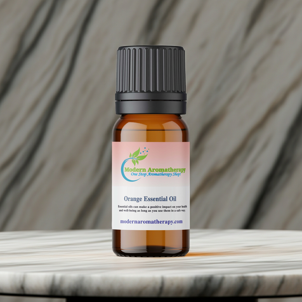 Orange Essential Oil bottle for diffuser blends, calming massage oil mixing, and warm uplifting aromatherapy.