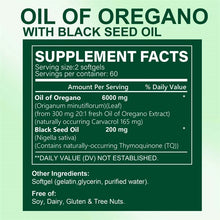 Oregano Oil with Black Seed Oil herbal supplement softgels for wellness support and everyday wellness routines.