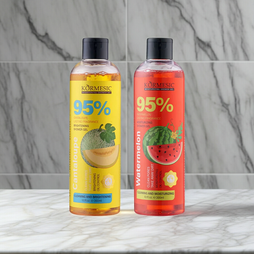 Organic Fruit Infusion Shower Gel bottle for hydrating body cleansing, soft skin care, and daily bathing use.