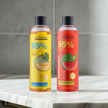 Organic Fruit Infusion Shower Gel bottle for refreshing body cleansing, daily skin care, and shower routine use.