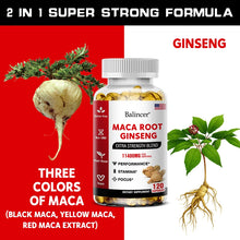 Organic Maca Root Ginseng Capsules bottle for plant-based wellness support, daily vitality care, and supplement routine use.