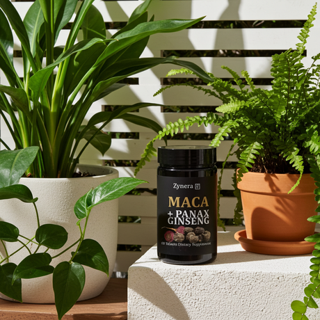 Organic Maca Root Tablets bottle for energy wellness support, daily vitality care, and supplement routine use.