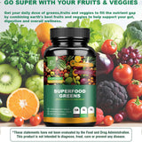 Organic Superfood Greens Capsules bottle for natural energy support, daily nutrition, and healthy lifestyle routines.