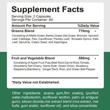 Organic Superfood Greens Capsules vegan capsule supplement for plant-based nutrition, daily wellness, and greens intake support.