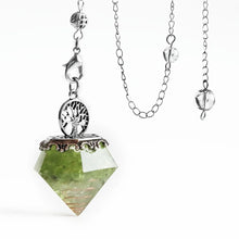 Orgone Aquamarine Crystal Pendulum for dowsing, divination, and energy work.