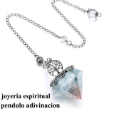 Orgone Aquamarine Crystal Pendulum for dowsing, divination, and energy work.