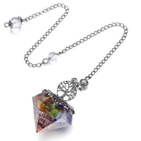 Orgone Aquamarine Crystal Pendulum for dowsing, divination, and energy work.