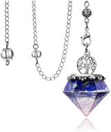 Orgone Aquamarine Crystal Pendulum for dowsing, divination, and energy work.