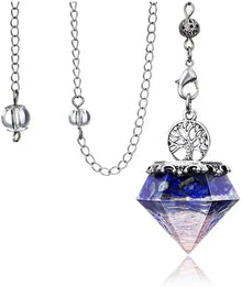 Orgone Aquamarine Crystal Pendulum for dowsing, divination, and energy work.