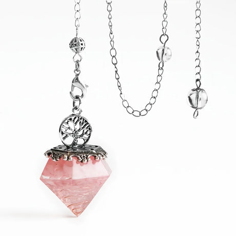Orgone Aquamarine Crystal Pendulum for dowsing, divination, and energy work.