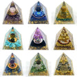Orgonite Crystal Pyramid Energy Generator for meditation, energy healing, and home décor.