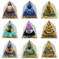 Orgonite Crystal Pyramid Energy Generator for meditation, energy healing, and home décor.