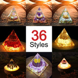 Orgonite Pyramid Crystal Energy Generator for meditation, energy healing, and home décor.