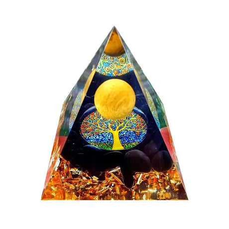 Orgonite Pyramid Crystal Energy Generator for meditation, energy healing, and home décor.