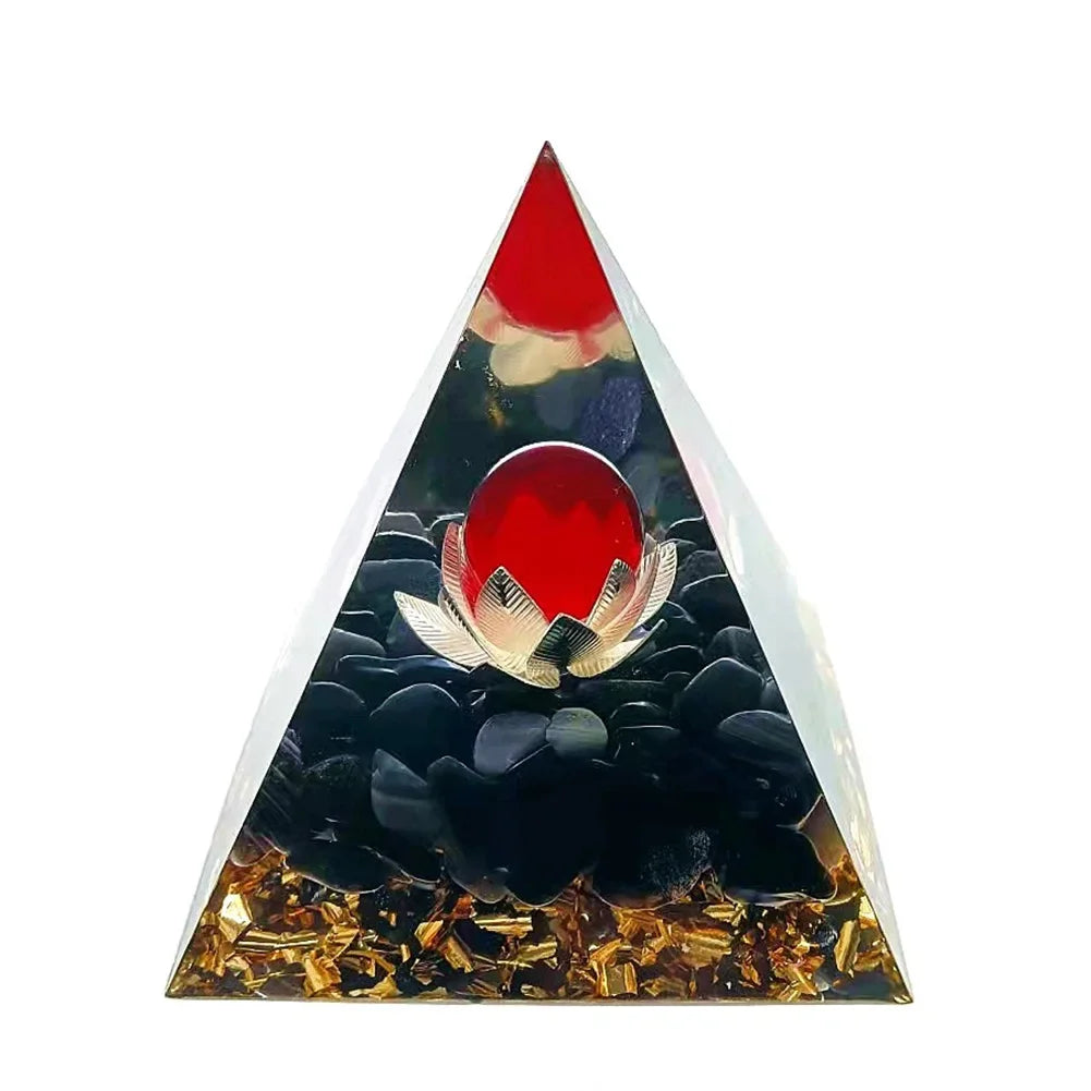 Orgonite Pyramid Crystal Energy Generator for meditation, energy healing, and home décor.