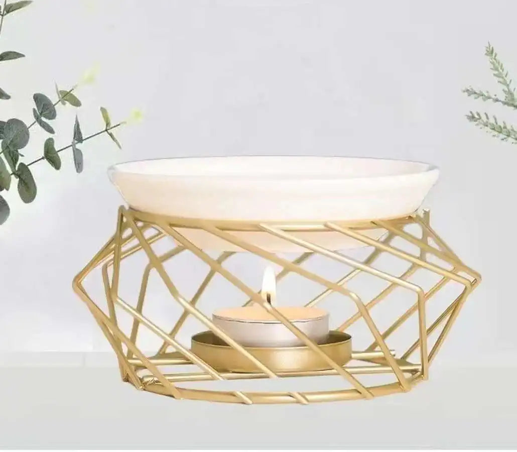 Ornamental copper aroma oil burner for tealight candle use, home scenting, and relaxing aromatherapy practice.