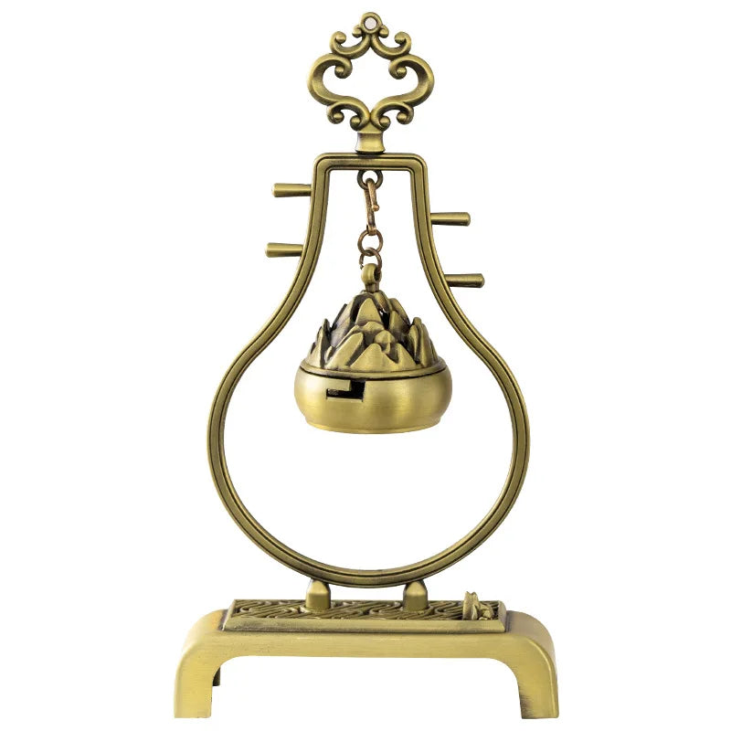 Ornate Chinese Hanging Alloy Incense Burner censer for fragrance use, ritual offerings, and peaceful meditation sessions.