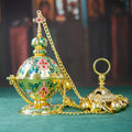 Orthodox gold-plated hanging censer for incense burning during church worship, prayer, and liturgical ceremonies.