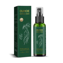 OUHOE Ginseng Hair Serum Spray bottle and packaging on white background.