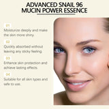 OUHOE Snail 96 Mucin Power Essence skincare bottle for lifting, firming, and brightening the look of skin.