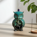 Owl ceramic backflow incense burner for cascading incense smoke display, meditation, and home relaxation.