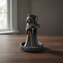Pagan Triple Goddess backflow burner for flowing incense smoke during ritual work, spiritual reflection, and home sanctuary use.