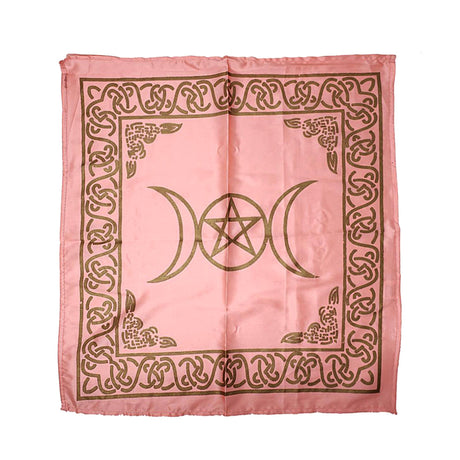 Pagan Triple Moon Pentacle altar cloth for altar covering, moon ritual use, and spiritual ceremonies.