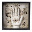 Palmistry wall plaque front view, decorative wall art for divination-themed decor.