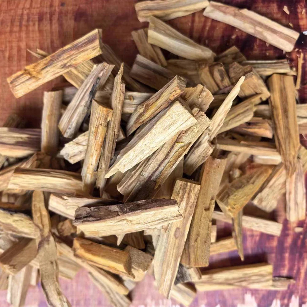 Palo Santo Natural Incense Sticks close-up on wood surface for meditation use.