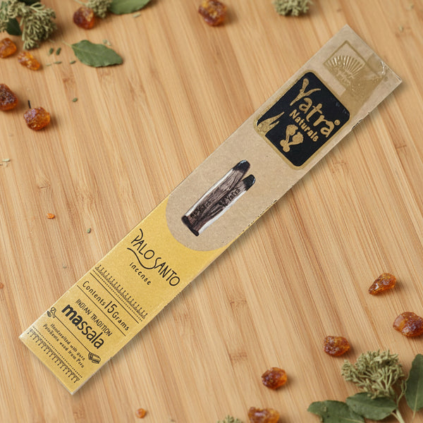 Parimal Yatra Palo Santo Natural Incense Sticks charcoal-free for meditation, space cleansing, and spiritual rituals.