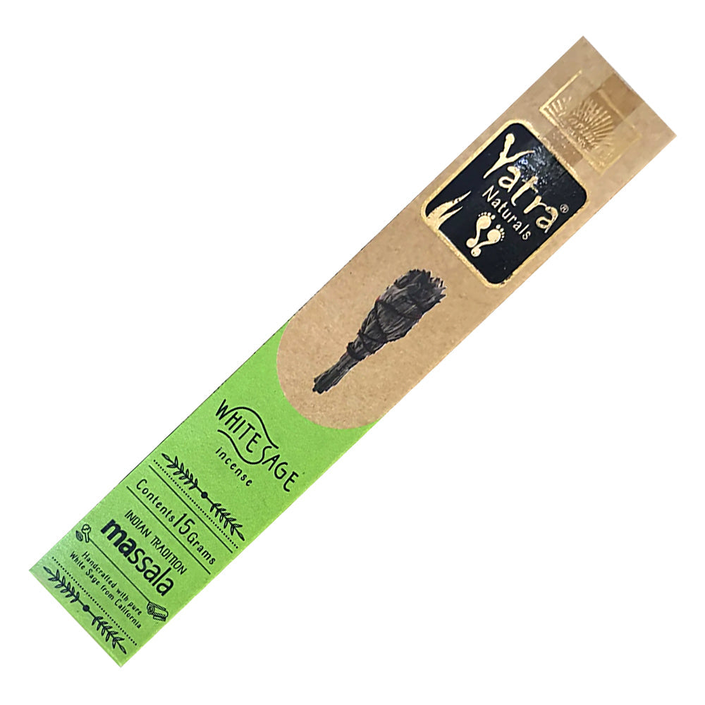 Parimal Yatra White Sage Natural Incense Sticks charcoal-free for meditation, space cleansing, and spiritual rituals.