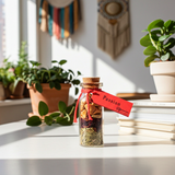 Passion pocket spellbottle glass bottle for love attraction, passion work, and romantic spell use.