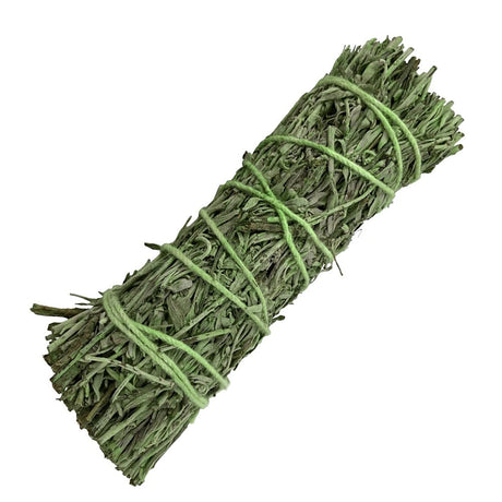 Patchouli and Sage Smudge Stick 4 inch for prosperity, love, and space clearing rituals.
