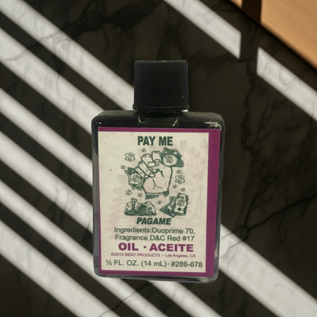 Pay Me Wish Oil ritual oil bottle for prosperity work, intention setting, and manifestation use.