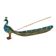 Peacock polyresin incense holder for stick incense burning, decorative display, and altar use.
