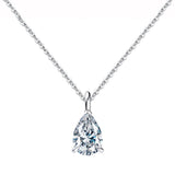 Pear-cut moissanite silver jewelry pendant for stylish daily wear, gift presentation, and classic outfit pairing.