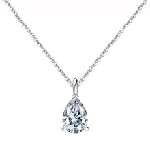 Pear-cut moissanite silver jewelry pendant for stylish daily wear, gift presentation, and classic outfit pairing.