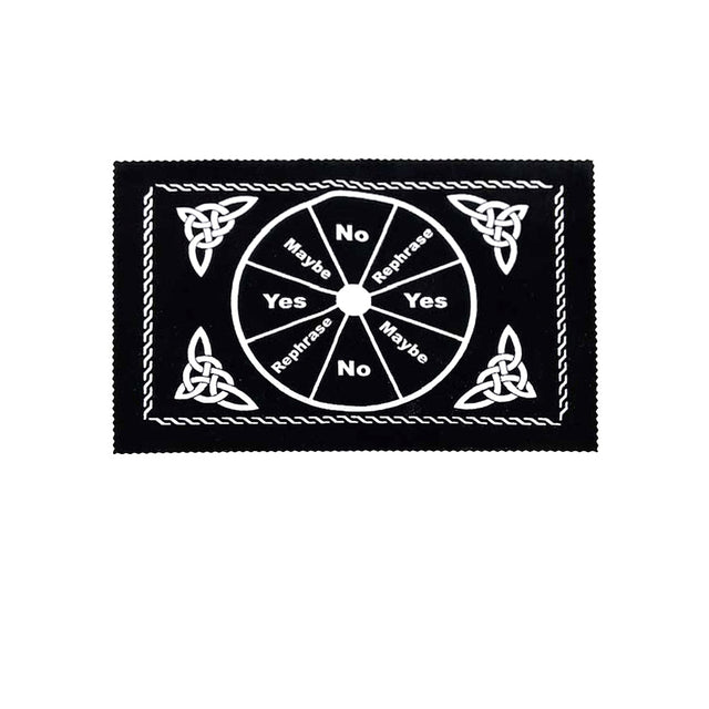 Pendulum mat with Celtic design for dowsing, divination practice, and pendulum readings.