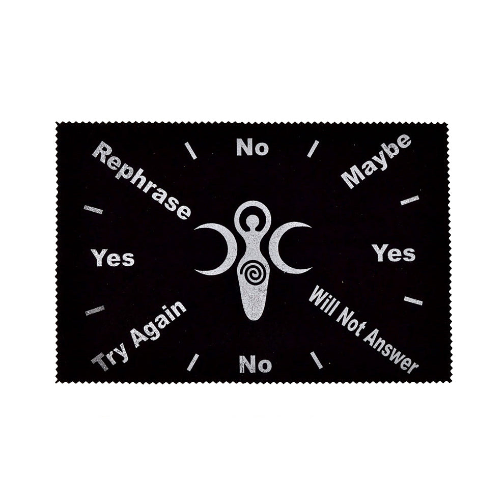Pendulum mat with Goddess design for dowsing, divination practice, and pendulum readings.