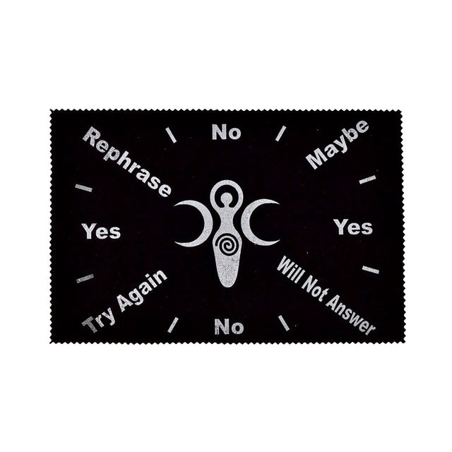 Pendulum mat with Goddess design for dowsing, divination practice, and pendulum readings.