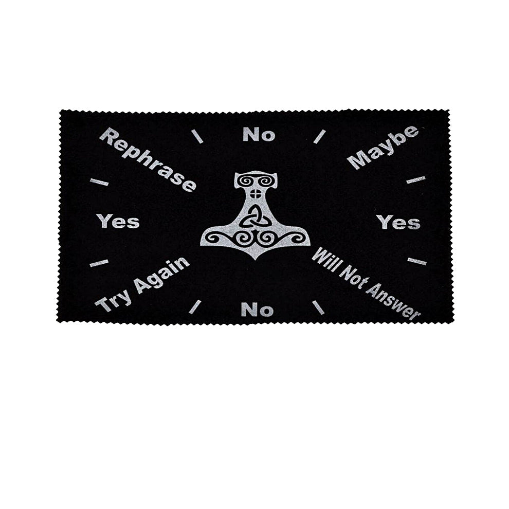 Pendulum mat with Hammer of Thor design for dowsing, divination practice, and pendulum readings.