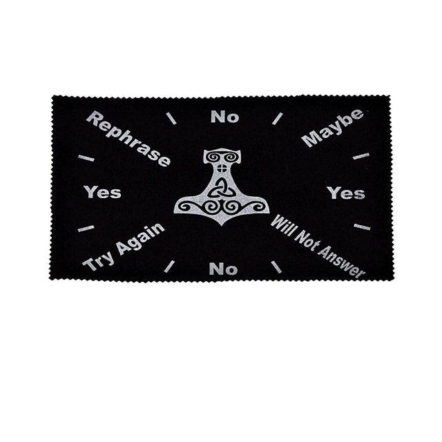 Pendulum mat with Hammer of Thor design for dowsing, divination practice, and pendulum readings.